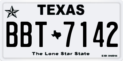 TX license plate BBT7142