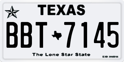 TX license plate BBT7145