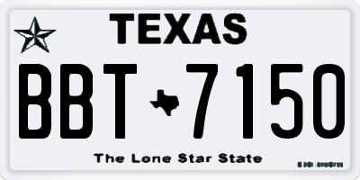 TX license plate BBT7150