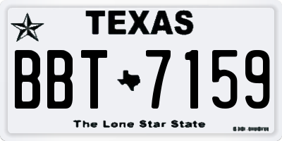 TX license plate BBT7159