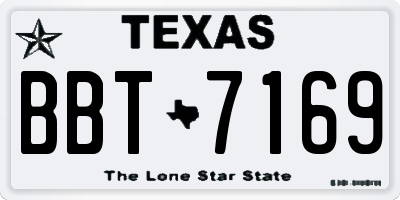 TX license plate BBT7169