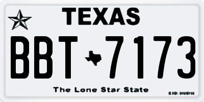 TX license plate BBT7173