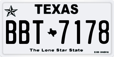 TX license plate BBT7178