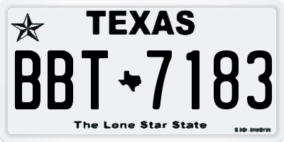 TX license plate BBT7183