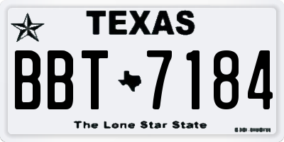 TX license plate BBT7184