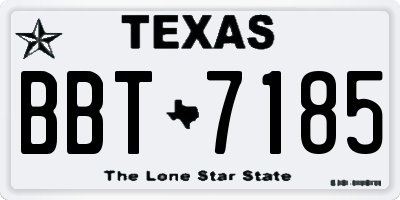 TX license plate BBT7185