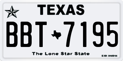 TX license plate BBT7195
