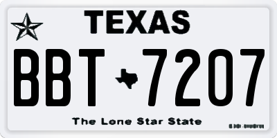 TX license plate BBT7207