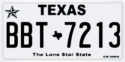 TX license plate BBT7213