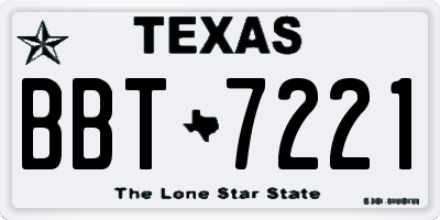 TX license plate BBT7221