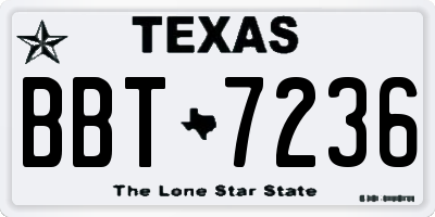 TX license plate BBT7236