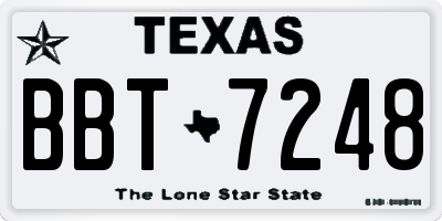 TX license plate BBT7248
