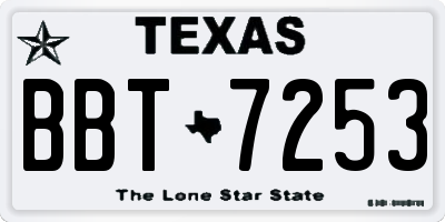 TX license plate BBT7253