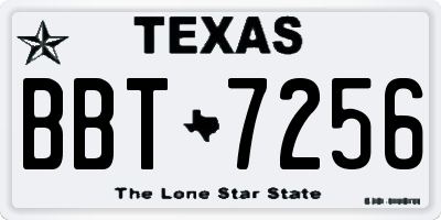 TX license plate BBT7256