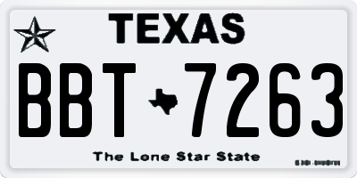 TX license plate BBT7263