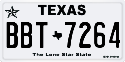 TX license plate BBT7264