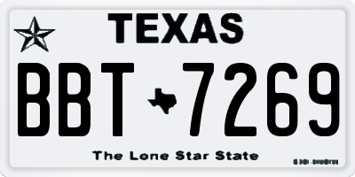 TX license plate BBT7269