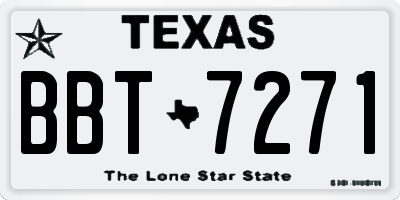 TX license plate BBT7271