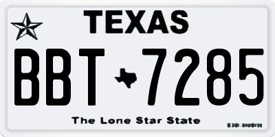 TX license plate BBT7285