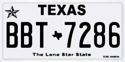 TX license plate BBT7286