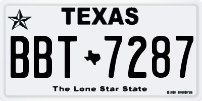TX license plate BBT7287