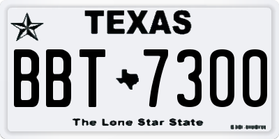 TX license plate BBT7300