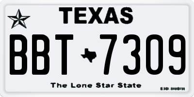 TX license plate BBT7309