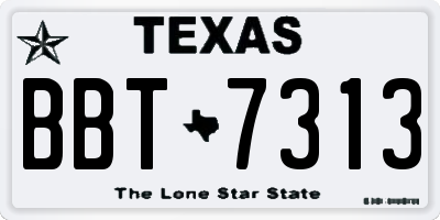 TX license plate BBT7313