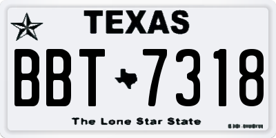 TX license plate BBT7318