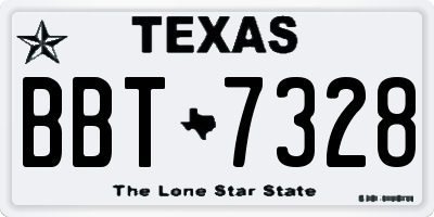 TX license plate BBT7328