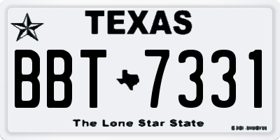 TX license plate BBT7331