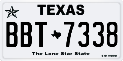 TX license plate BBT7338
