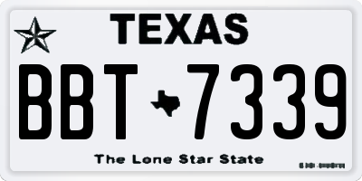 TX license plate BBT7339