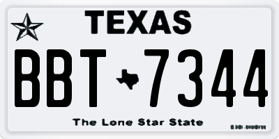 TX license plate BBT7344