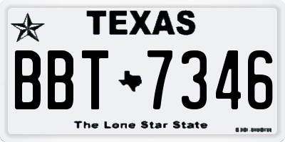TX license plate BBT7346