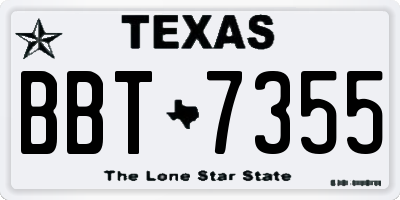 TX license plate BBT7355