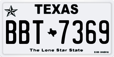 TX license plate BBT7369