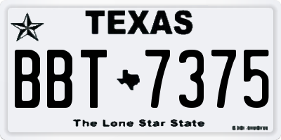 TX license plate BBT7375