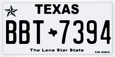 TX license plate BBT7394