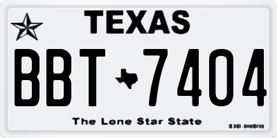 TX license plate BBT7404
