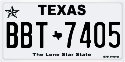 TX license plate BBT7405