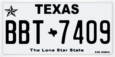 TX license plate BBT7409