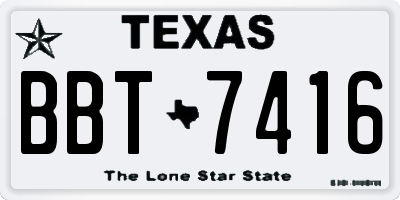 TX license plate BBT7416