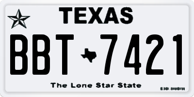 TX license plate BBT7421