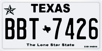 TX license plate BBT7426