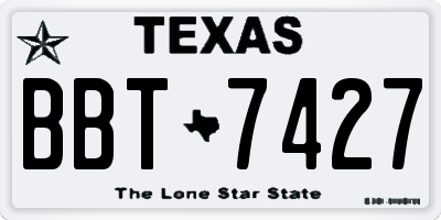 TX license plate BBT7427