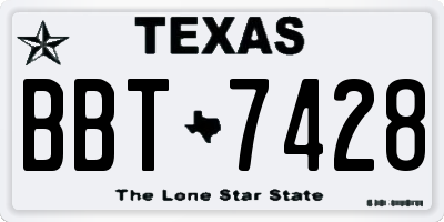 TX license plate BBT7428