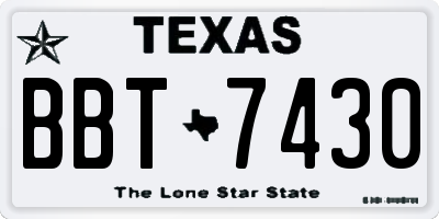 TX license plate BBT7430