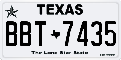 TX license plate BBT7435