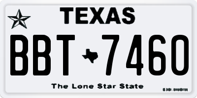 TX license plate BBT7460